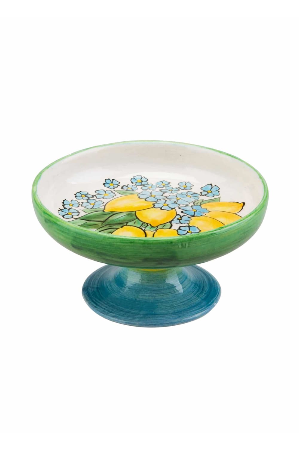 Feeling Good Inside-Amalfi Coast Collection Handmade Yeşil Kenarlı Ayaklı Pasta Servisi-Sunum Aksesuarları-1-Milagron.com