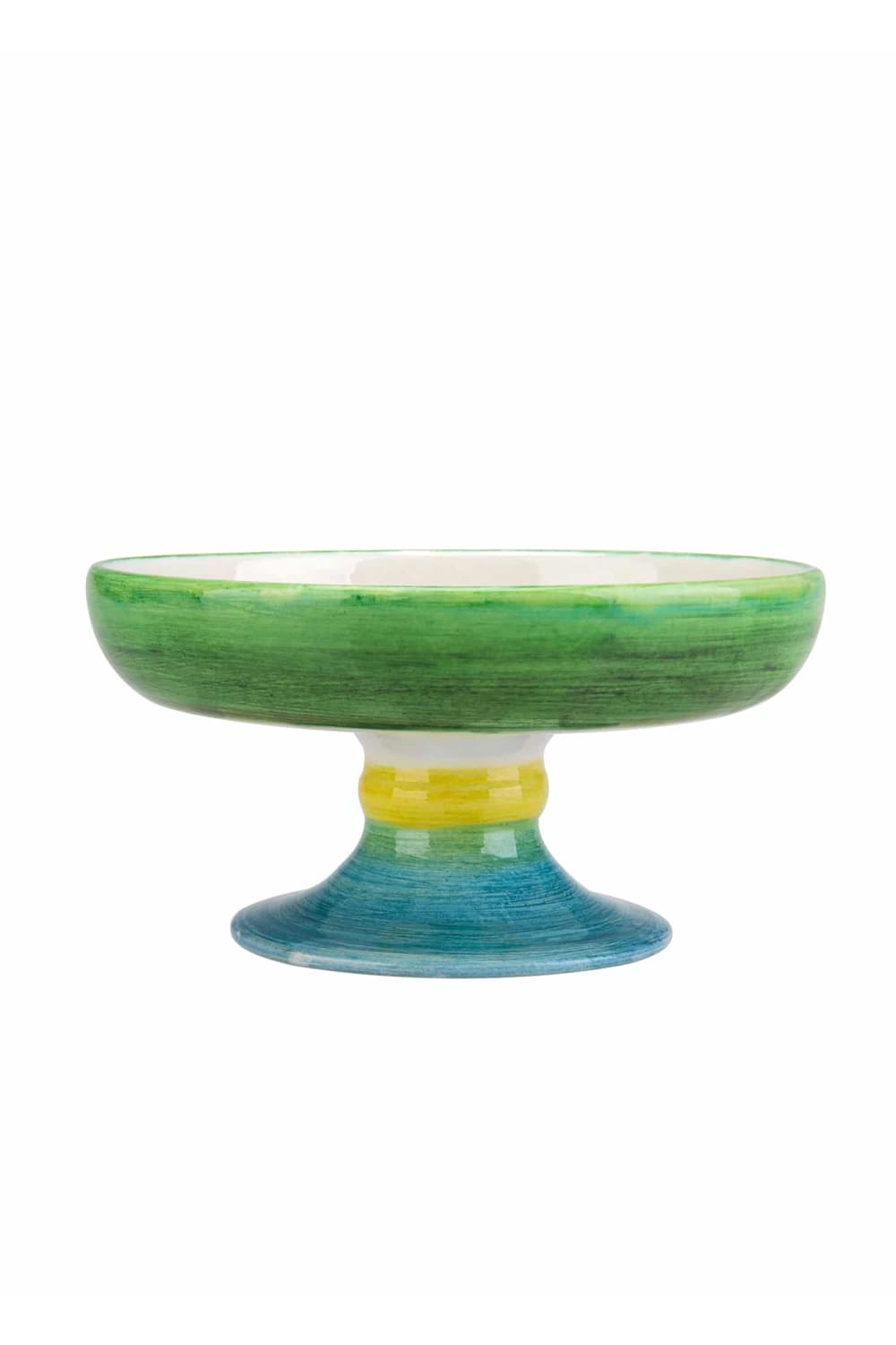Feeling Good Inside-Amalfi Coast Collection Handmade Yeşil Kenarlı Ayaklı Pasta Servisi-Sunum Aksesuarları-2-Milagron.com
