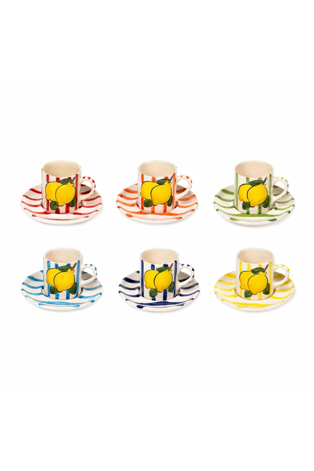 Feeling Good Inside-Amalfi Coast Collection Line Coffee Set (6 Adet)-Bardak-1-Milagron.com