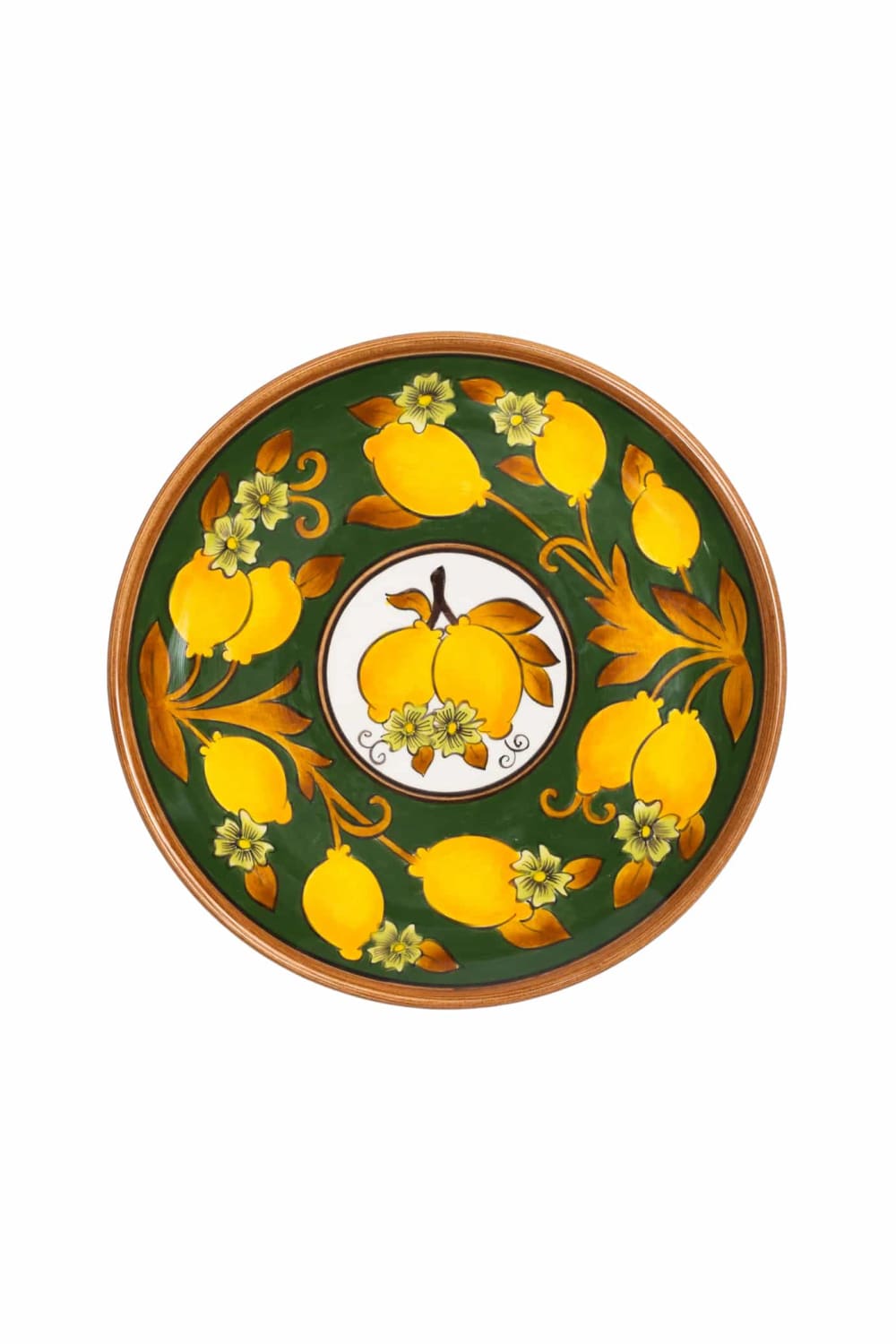 Feeling Good Inside-Amalfi Coast Collection Seramik Çam Yeşili 22 Cm Tabak Golden Fall-Tabak & Kase-1-Milagron.com