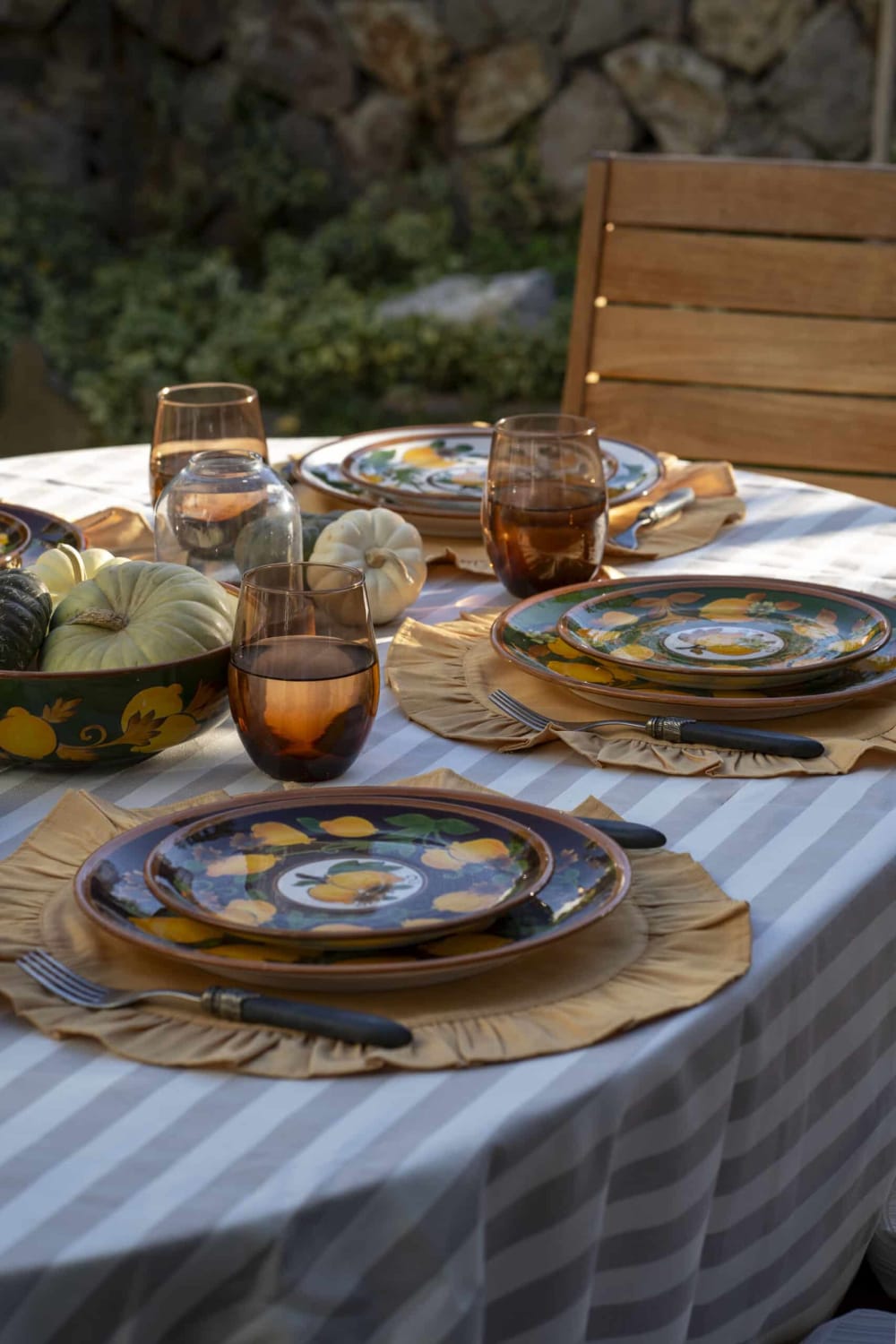 Feeling Good Inside-Amalfi Coast Collection Seramik Çam Yeşili 22 Cm Tabak Golden Fall-Tabak & Kase-2-Milagron.com