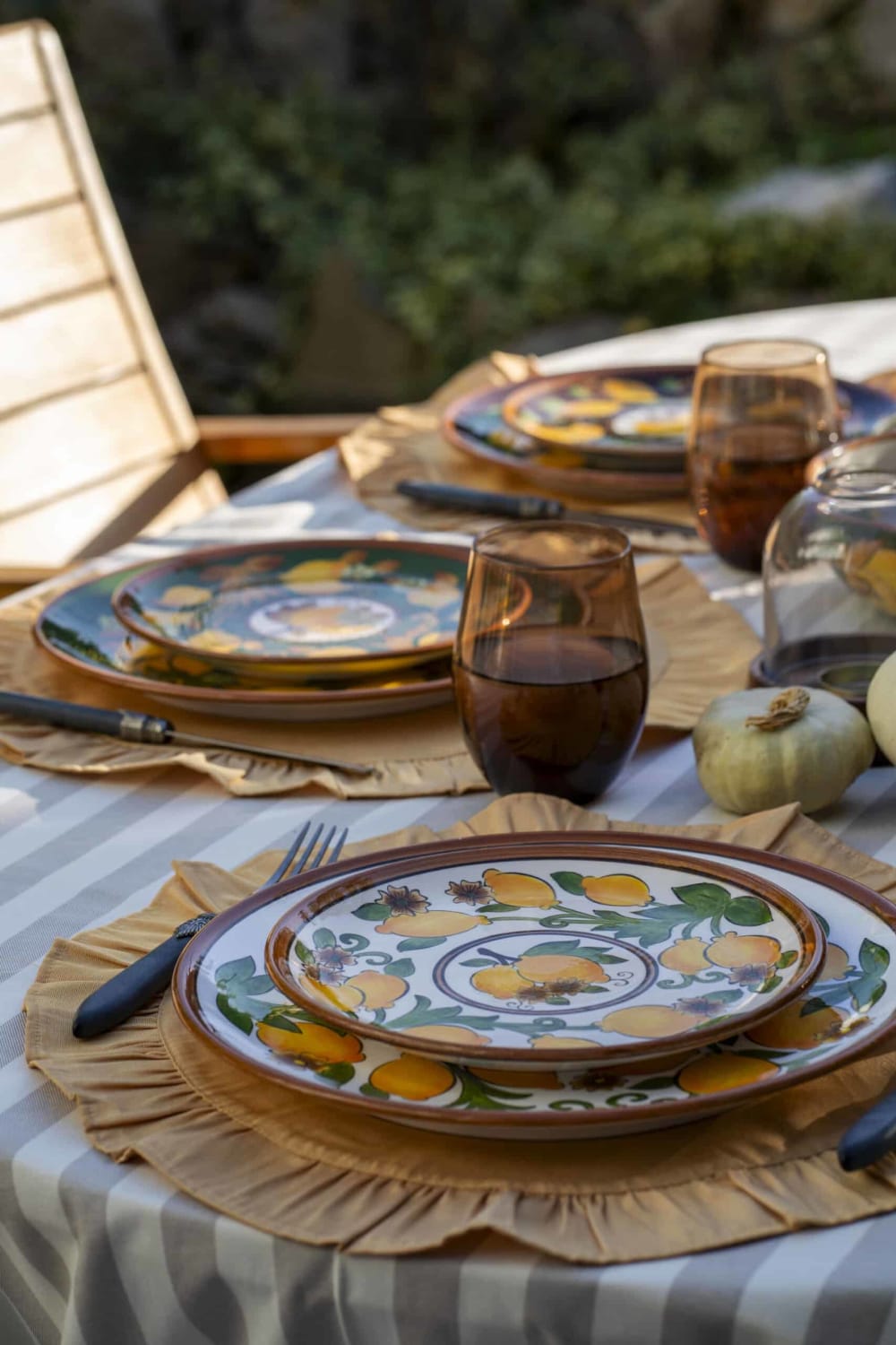 Feeling Good Inside-Amalfi Coast Collection Seramik Çam Yeşili 22 Cm Tabak Golden Fall-Tabak & Kase-4-Milagron.com