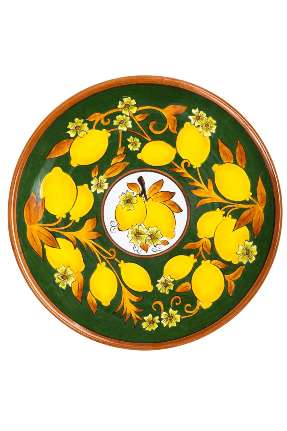 Feeling Good Inside-Amalfi Coast Collection Seramik Çam Yeşili Yemek Tabağı Golden Fall-Tabak & Kase-1-Milagron.com