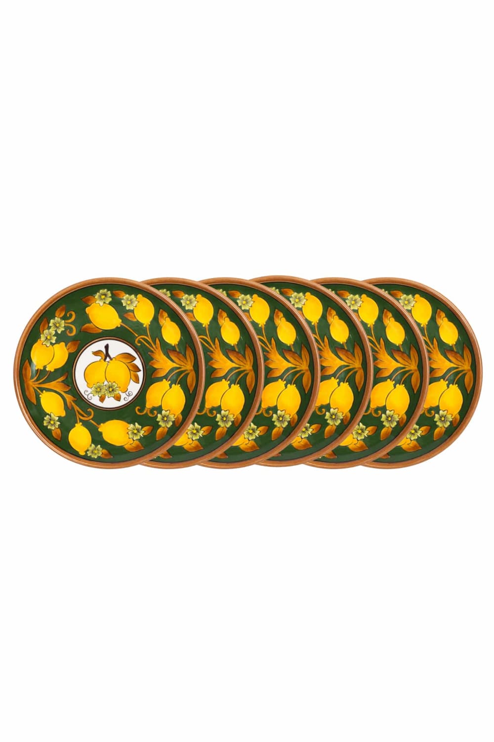 Feeling Good Inside-Amalfi Coast Collection Seramik Çam Yeşili Yemek Tabağı Golden Fall-Tabak & Kase-3-Milagron.com