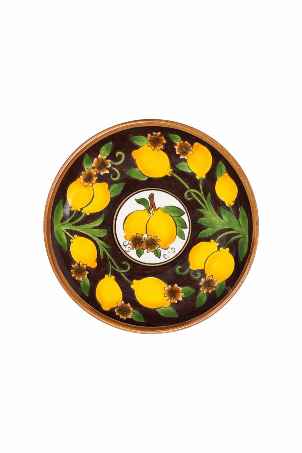 Feeling Good Inside-Amalfi Coast Collection Seramik Koyu Kahve 22 Cm Tabak Golden Fall-Tabak & Kase-1-Milagron.com