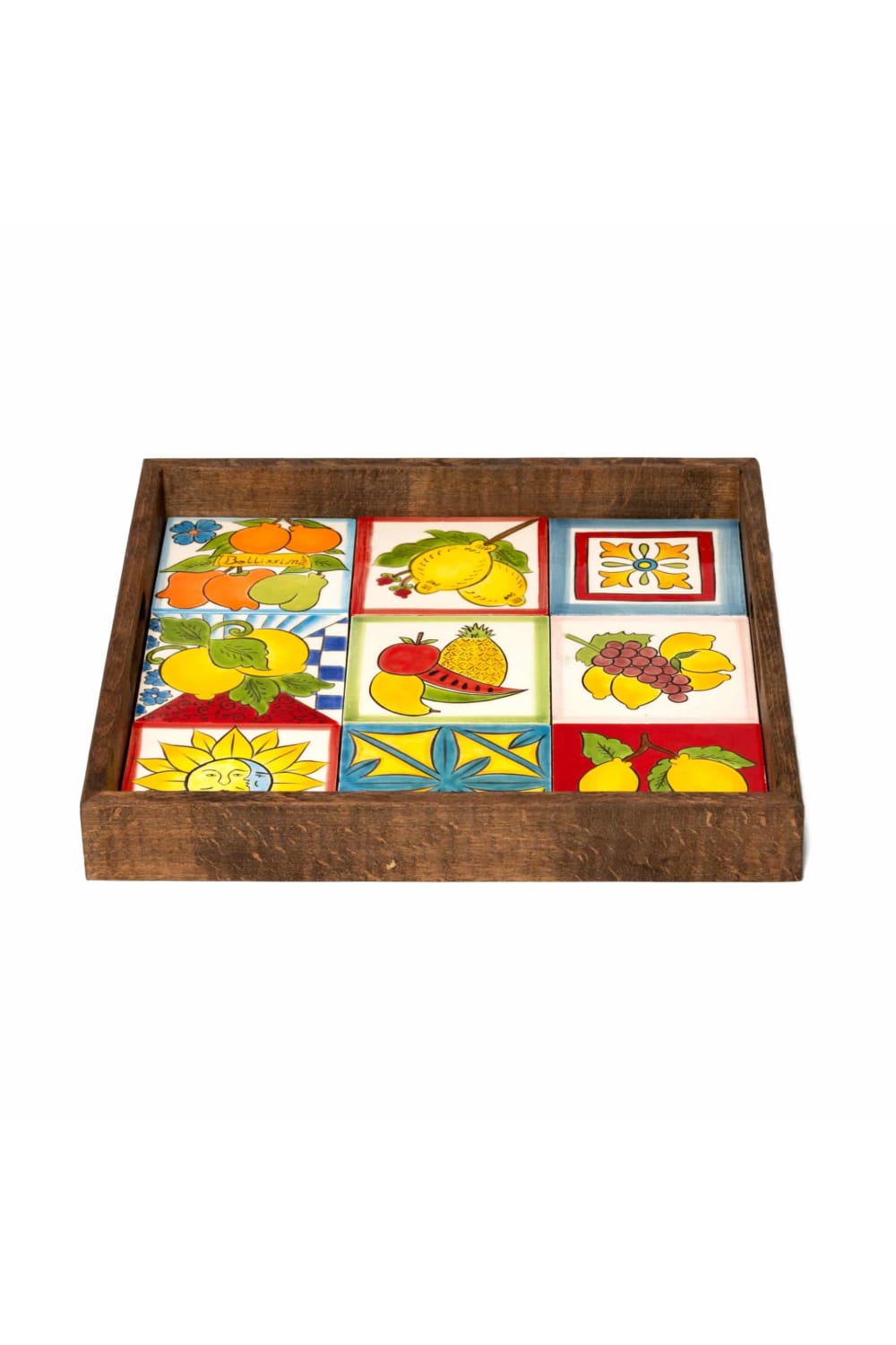 Feeling Good Inside-Amalfi Coast Handmade Seramik Karolu Kulplu Ahşap Tepsi-Sunum Aksesuarları-4-Milagron.com