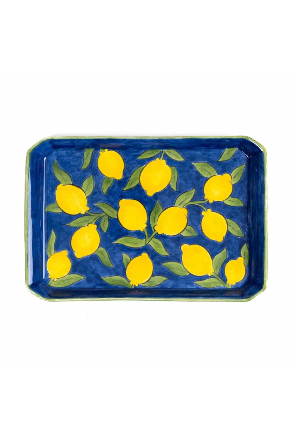 Feeling Good Inside-Amalfi Coast Handmade Seramik Kobalt Dikdörtgen Tepsi-Sunum Aksesuarları-1-Milagron.com