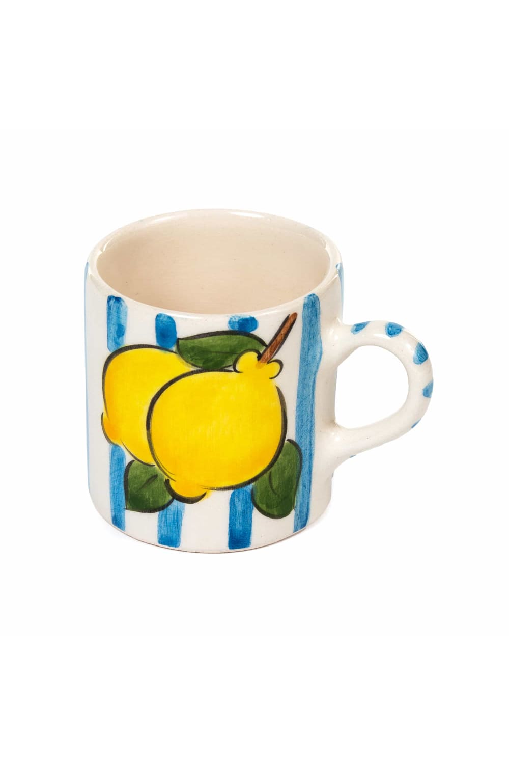 Feeling Good Inside-Baby Blue Lemon Line Handled Coffee Set-Bardak-3-Milagron.com
