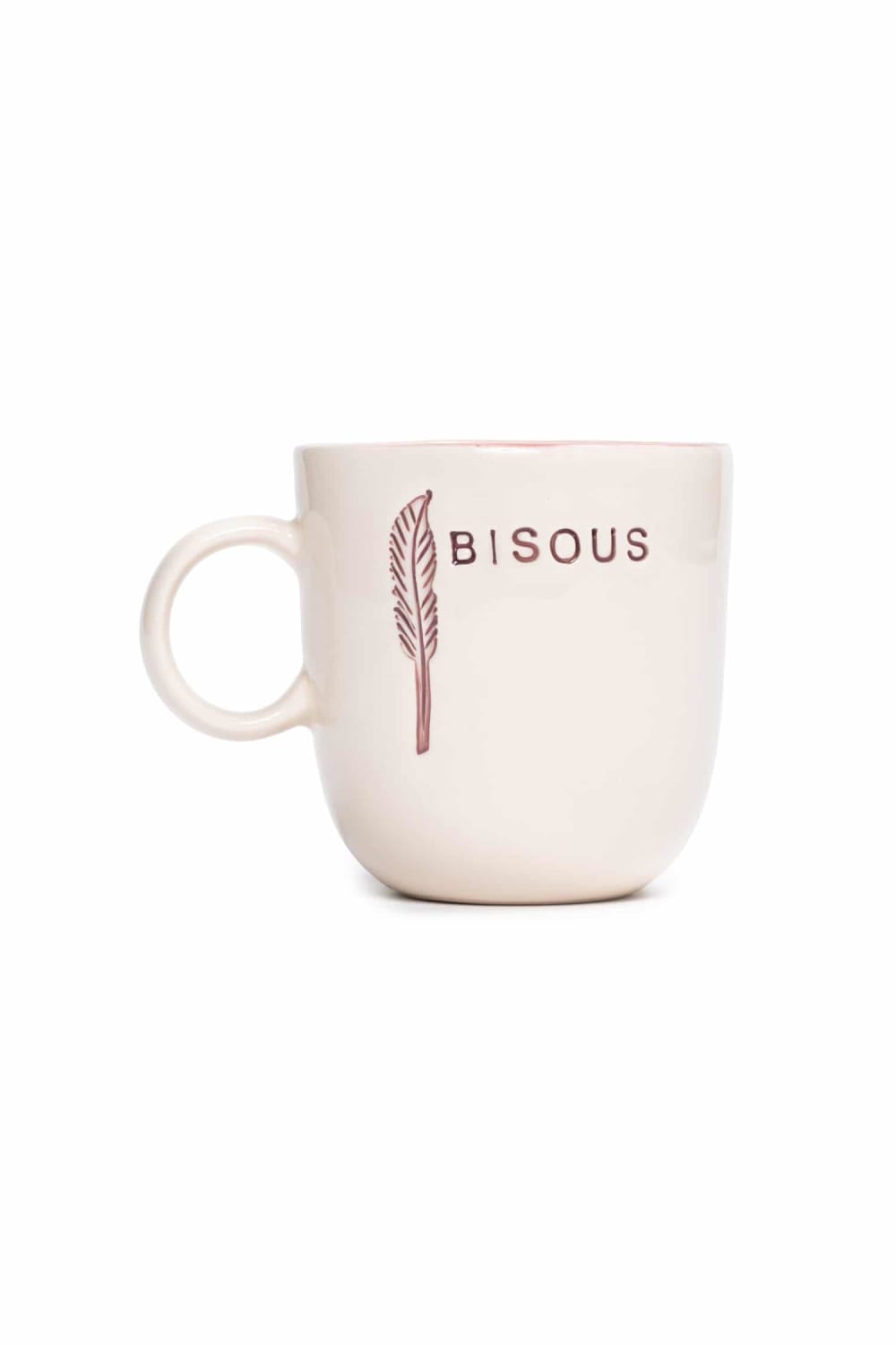 Feeling Good Inside-Bisous Kulplu Pembe Mug – L’amour Paris-Bardak-2-Milagron.com