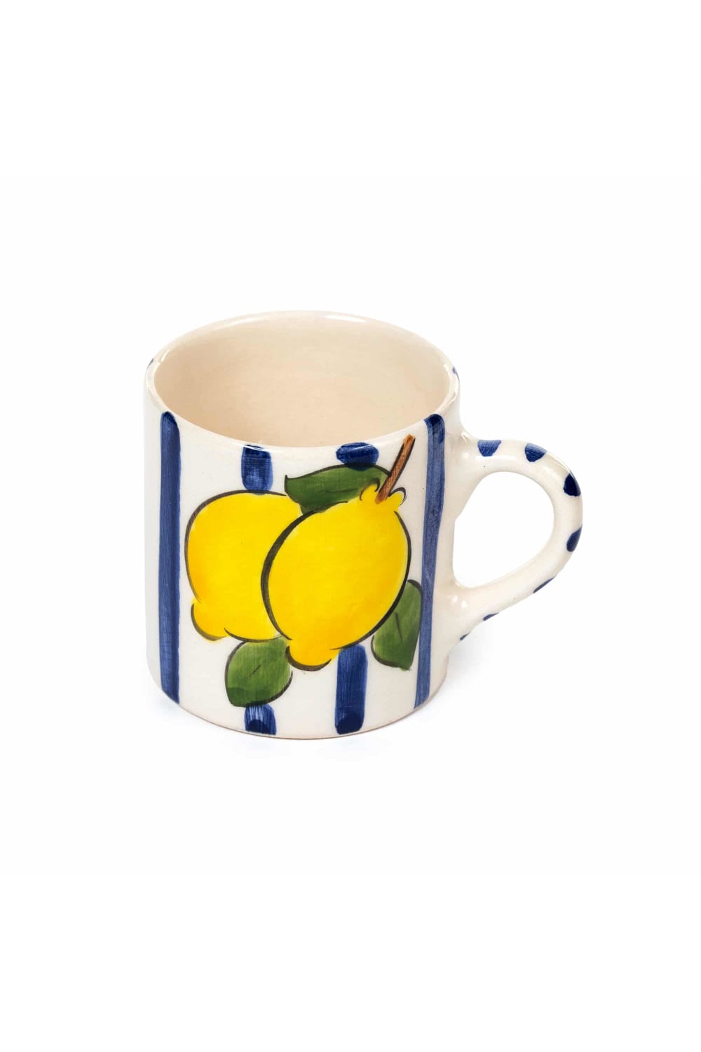 Feeling Good Inside-Dark Blue Lemon Line Handled Coffee Set-Bardak-3-Milagron.com