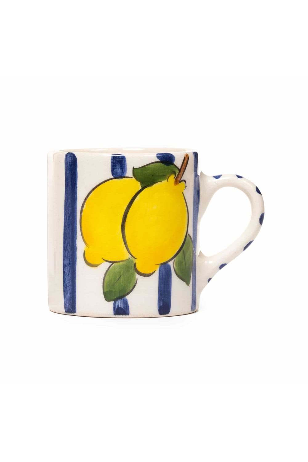 Feeling Good Inside-Dark Blue Lemon Line Handled Coffee Set-Bardak-5-Milagron.com