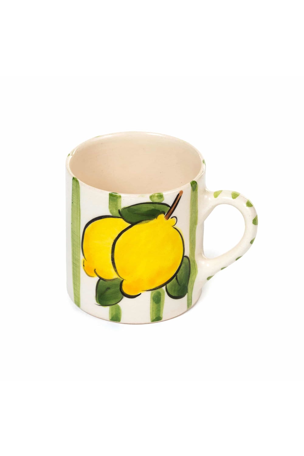 Feeling Good Inside-Green Lemon Line Handled Coffee Set-Bardak-3-Milagron.com