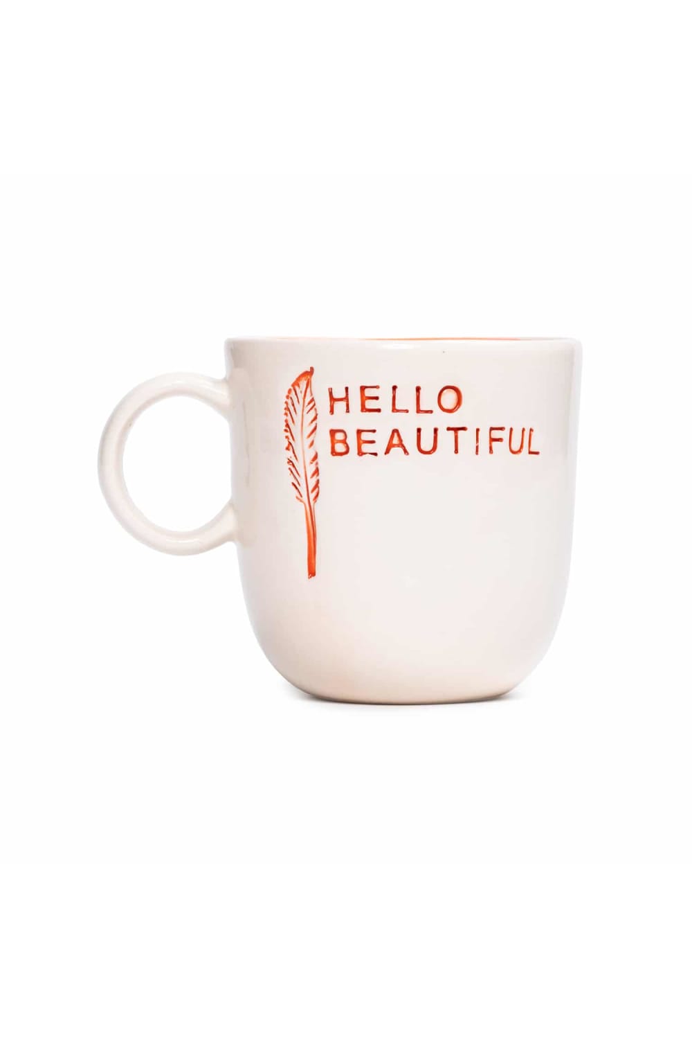 Feeling Good Inside-Hello Beautiful Kulplu Turuncu Mug – L’amour Paris-Bardak-2-Milagron.com