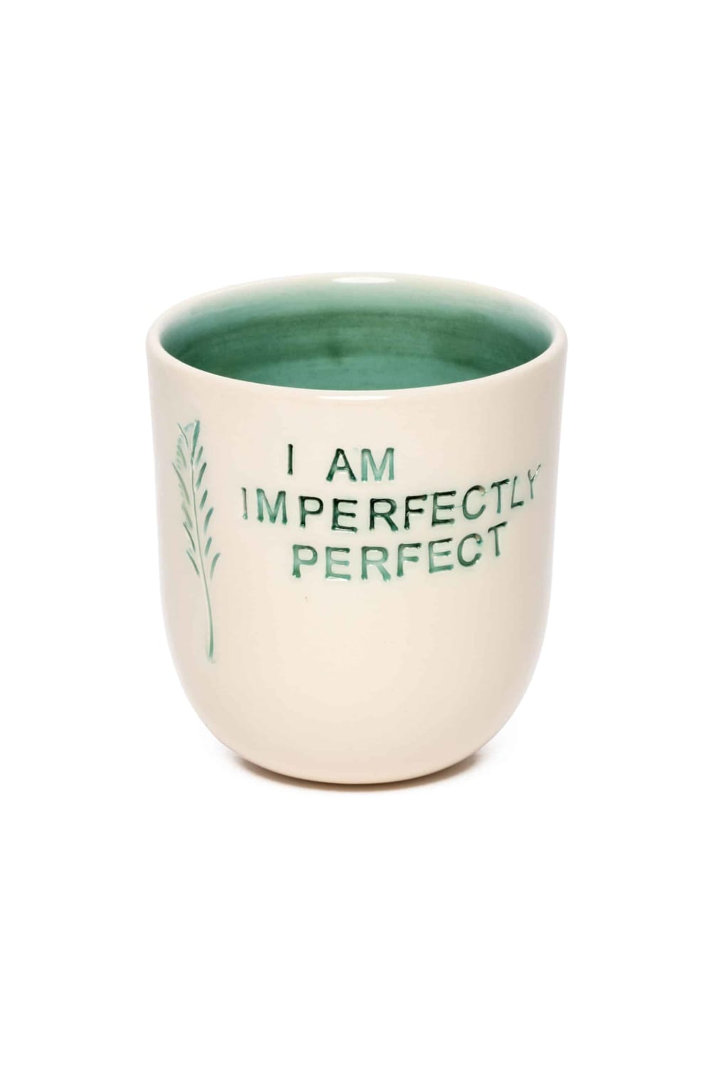 Feeling Good Inside-“ I Am Imperfectly Perfect” Turkuaz Mood Mug-Bardak-2-Milagron.com