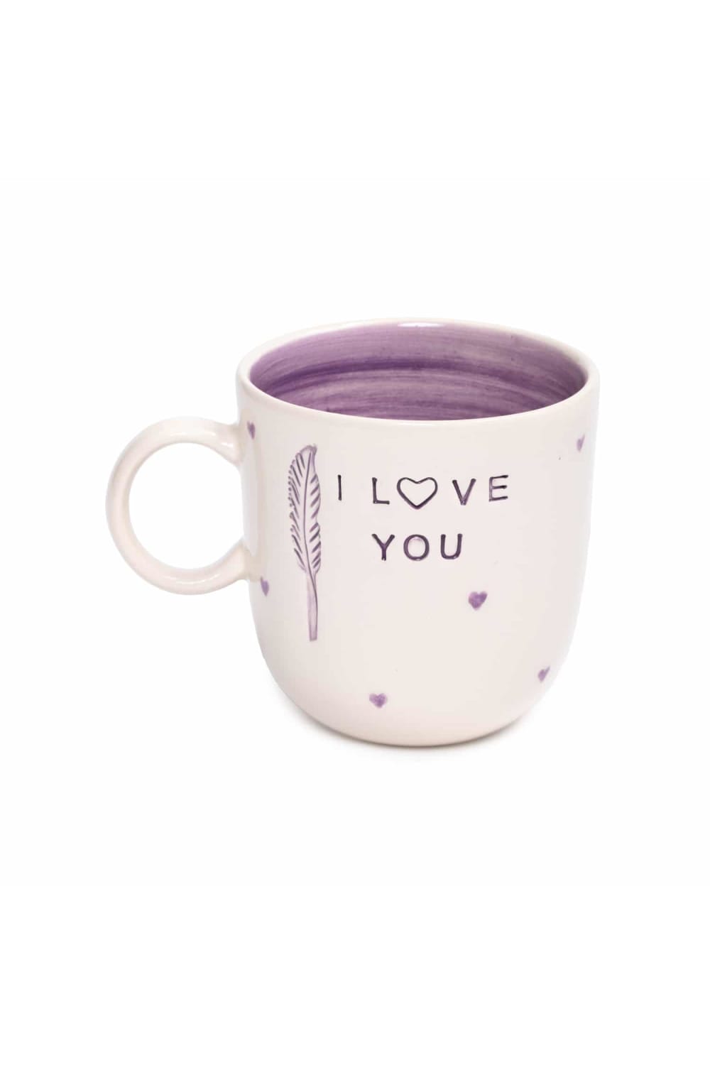 Feeling Good Inside-I Love You Kulplu Lila Mug – L’amour Paris-Bardak-1-Milagron.com