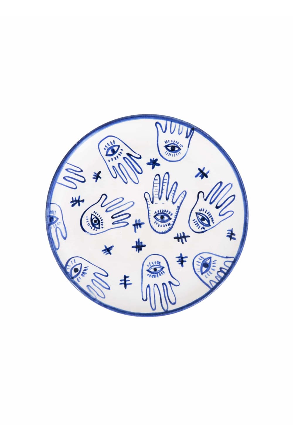 Feeling Good Inside-Inner Eye Collection Handmade Çoklu Fatma Ana Eli Seramik Pasta Tabağı-Tabak & Kase-1-Milagron.com