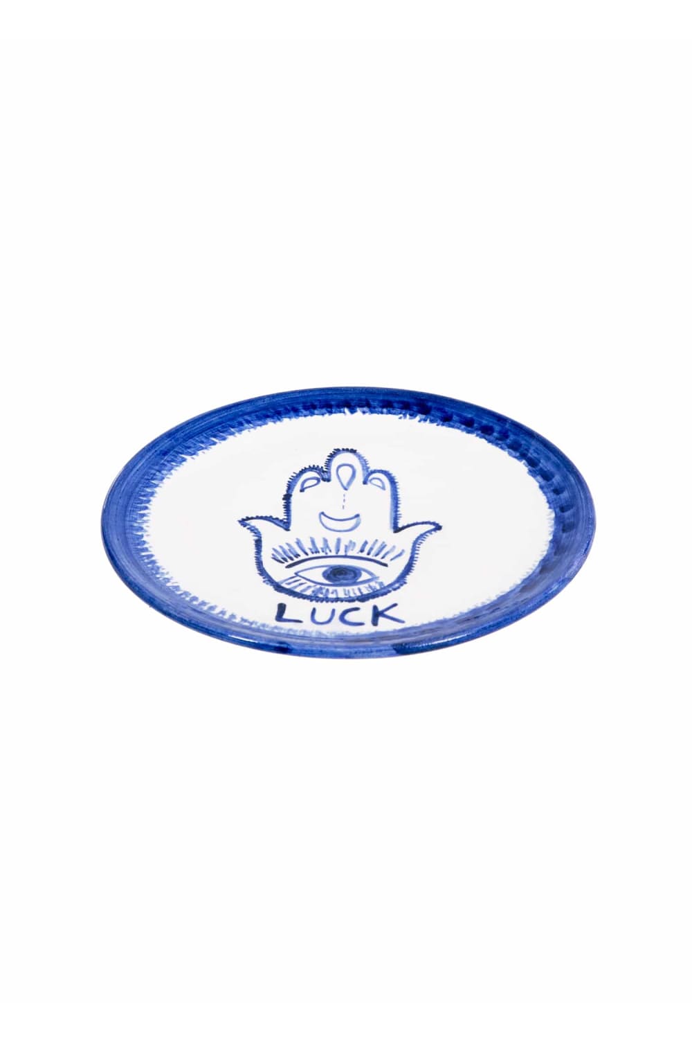 Feeling Good Inside-Inner Eye Collection Handmade Luck Yazılı Fatma Ana Eli Seramik Pasta Tabağı-Tabak & Kase-1-Milagron.com