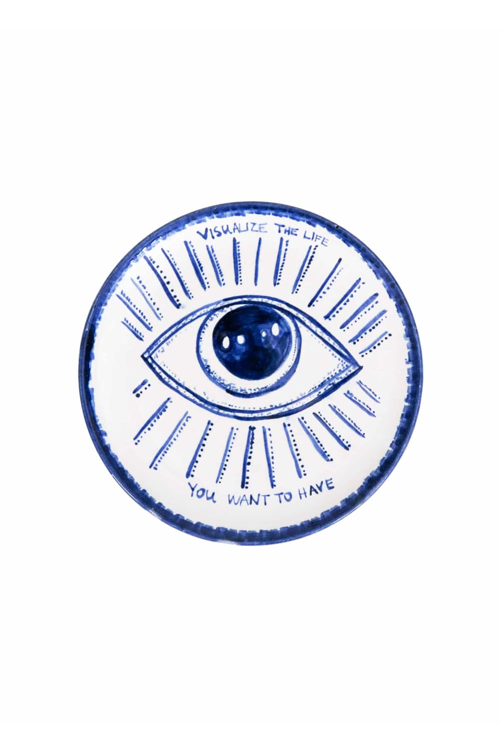 Feeling Good Inside-Inner Eye Collection Handmade Yazılı Tek Göz Seramik Pasta Tabağı-Tabak & Kase-1-Milagron.com