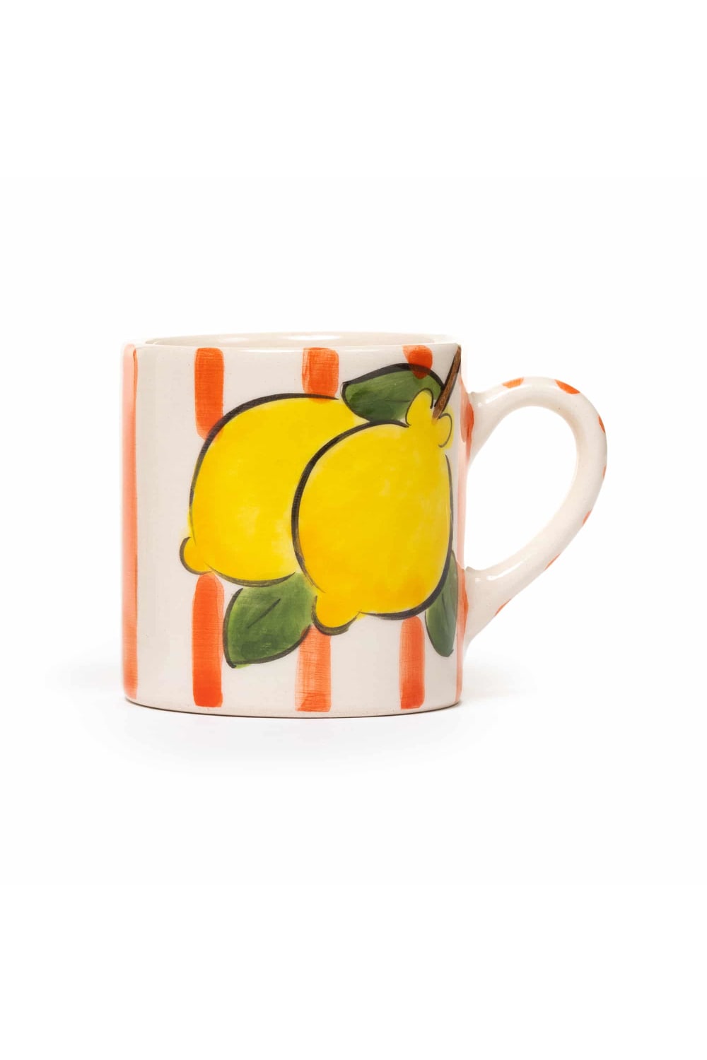 Feeling Good Inside-Orange Lemon Line Handled Coffee Set-Bardak-3-Milagron.com