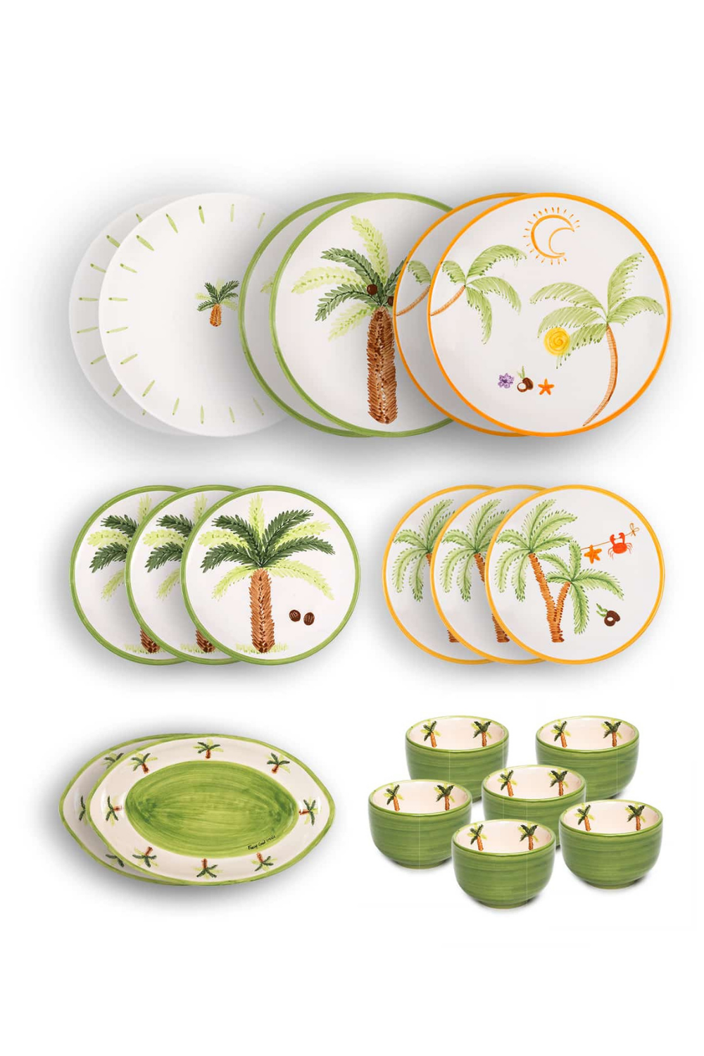 Feeling Good Inside-Palm Beach Collection 6 Kişilik Yemek Takımı Seti-Tabak & Kase-1-Milagron.com