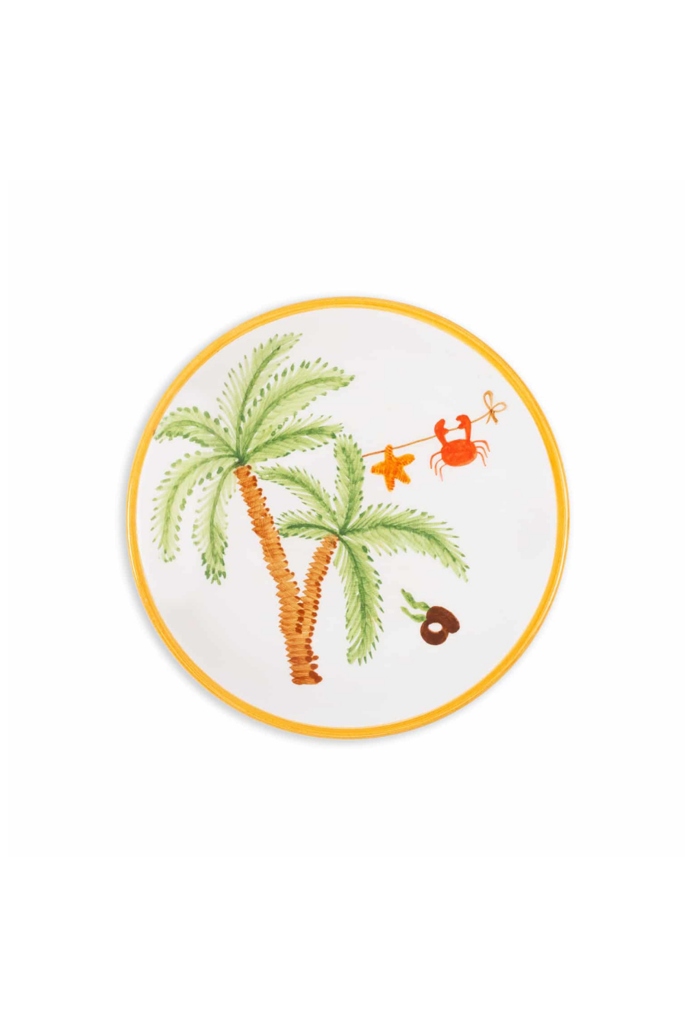 Feeling Good Inside-Palm Beach Seramik Turuncu Tatlı Tabağı-Tabak & Kase-1-Milagron.com