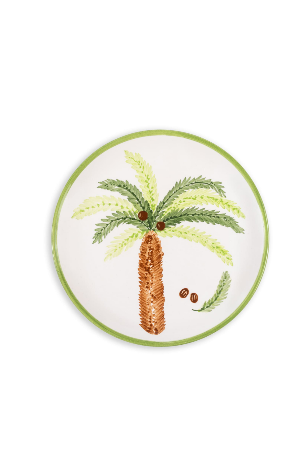 Feeling Good Inside-Palm Beach Seramik Yeşil Yemek Tabağı-Tabak & Kase-1-Milagron.com