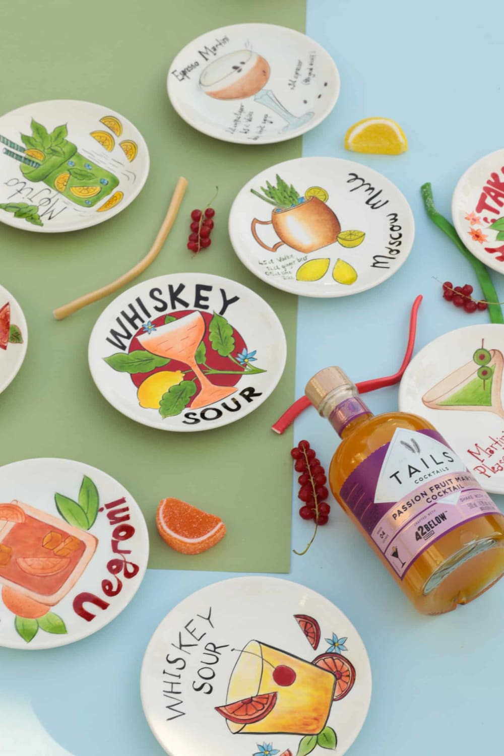 Feeling Good Inside-Pop-up Cocktail Collection Handmade Seramik Klasik Mojito Kokteyl Tabağı-Tabak & Kase-4-Milagron.com