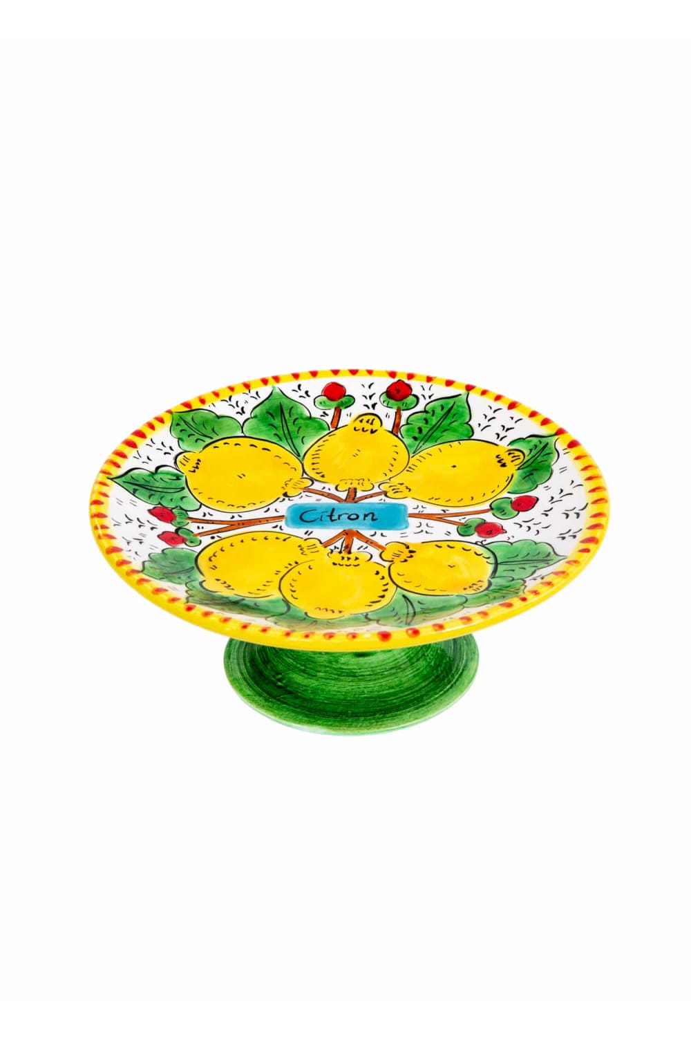 Feeling Good Inside-Sicilian Lemon Collection Handmade Seramik Ayaklı Pasta Servisi-Sunum Aksesuarları-1-Milagron.com