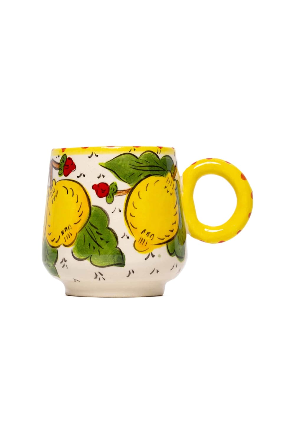 Feeling Good Inside-Sicilian Lemon Collection Handmade Seramik Kulplu Mug-Bardak-1-Milagron.com