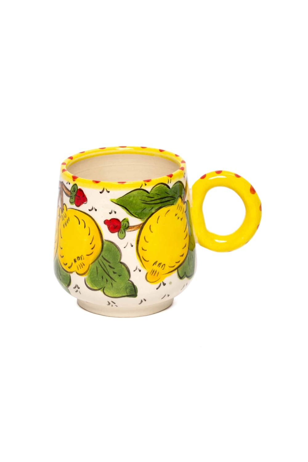 Feeling Good Inside-Sicilian Lemon Collection Handmade Seramik Kulplu Mug-Bardak-2-Milagron.com