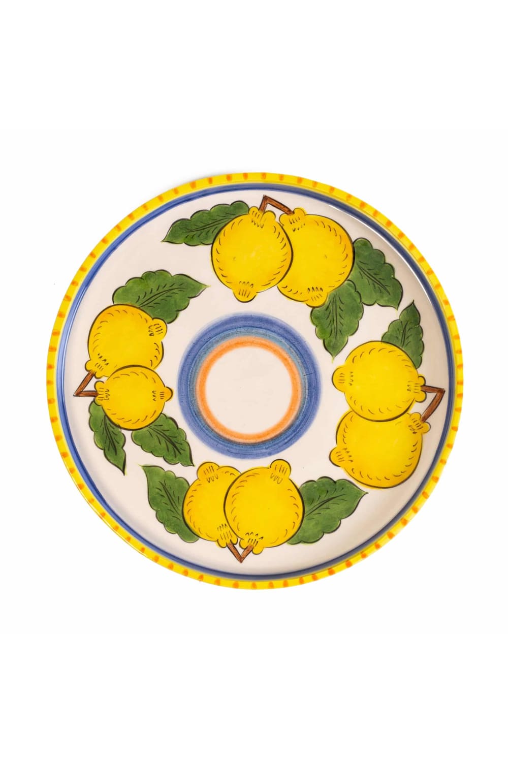 Feeling Good Inside-Sicilian Lemon Handmade Seramik Yuvarlak Tepsi-Sunum Aksesuarları-1-Milagron.com