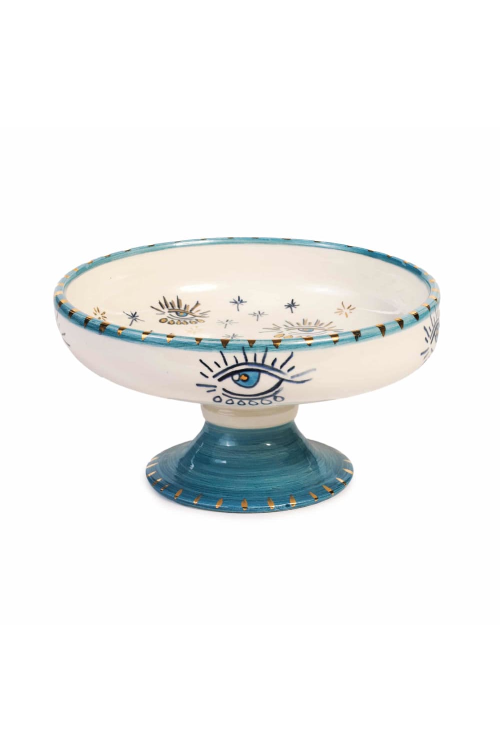 Feeling Good Inside-Signature Eye Handmade Ceramic Ayaklı Pasta Tabağı-Sunum Aksesuarları-1-Milagron.com