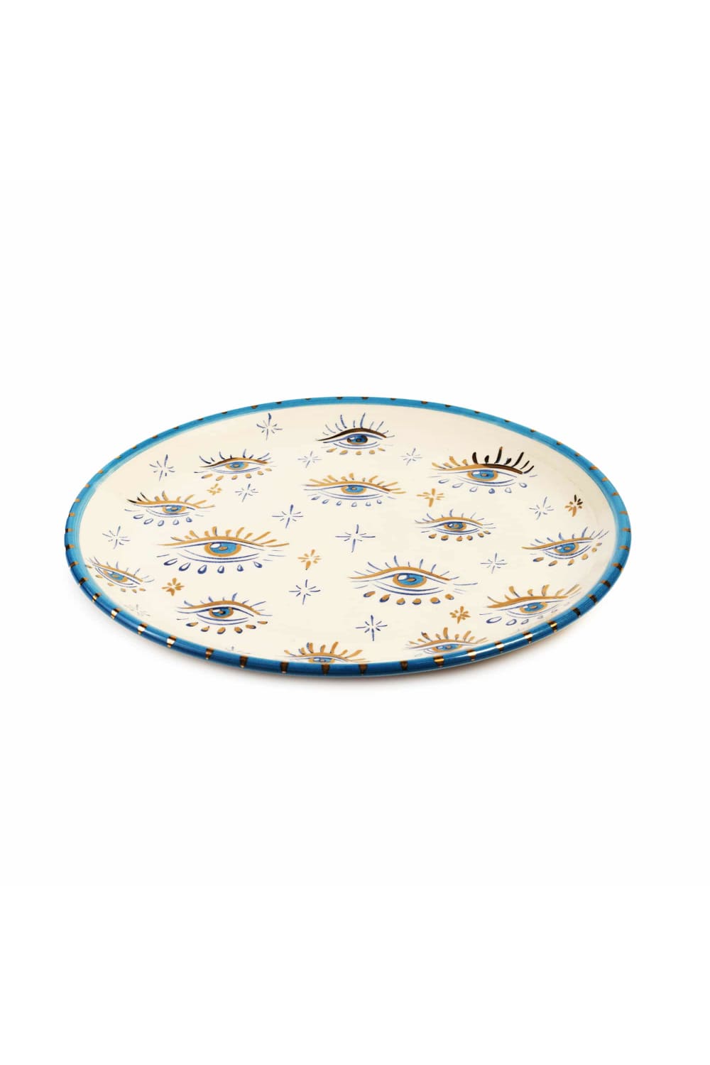 Feeling Good Inside-Signature Eye Handmade Ceramic Yemek Tabağı-Tabak & Kase-2-Milagron.com