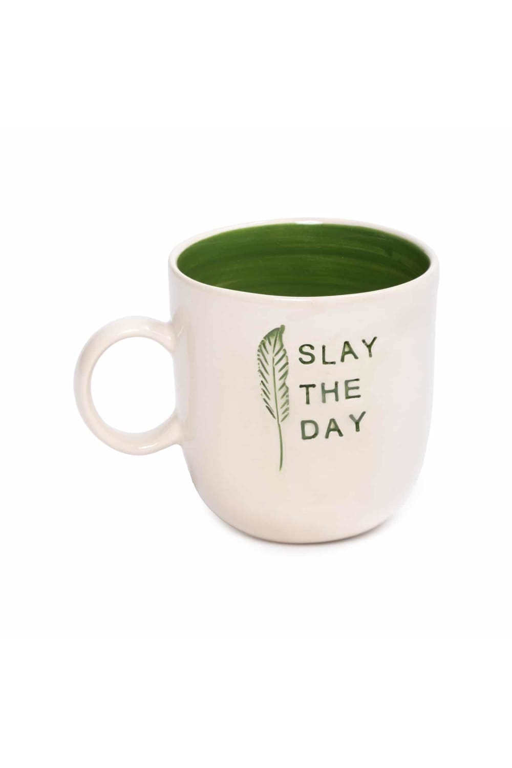 Feeling Good Inside-Slay The Day Kulplu Çam Yeşili Mug – L’amour Paris-Bardak-1-Milagron.com