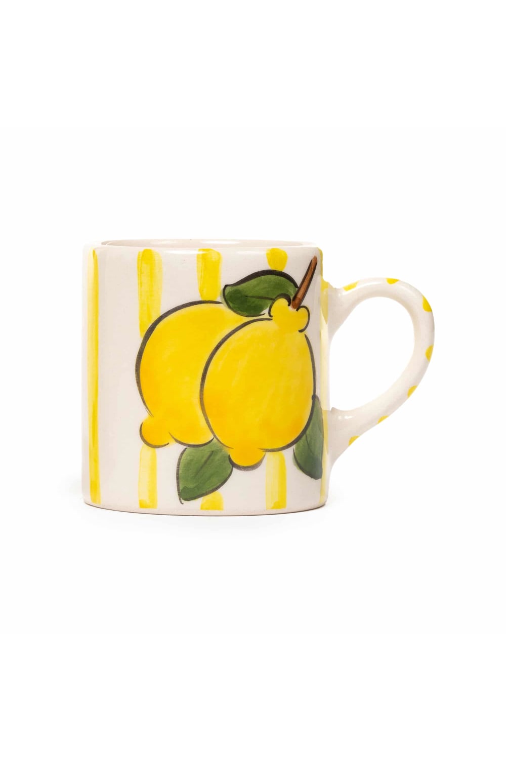 Feeling Good Inside-Yellow Lemon Line Handled Coffee Set-Bardak-3-Milagron.com
