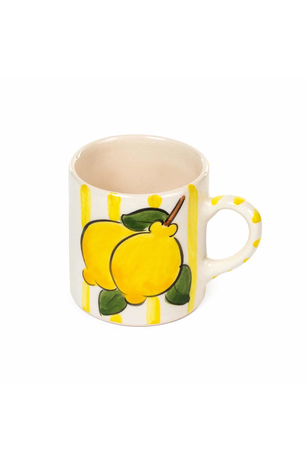 Feeling Good Inside-Yellow Lemon Line Handled Coffee Set-Bardak-5-Milagron.com