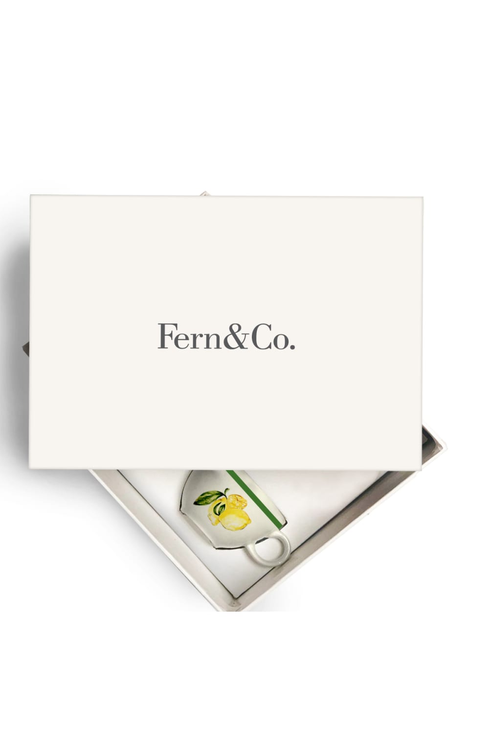 Fern&Co-Citrus Porcelain Collection 2’li Çay Fincan Seti / Hediye Kutulu-Tabak & Kase-2-Milagron.com