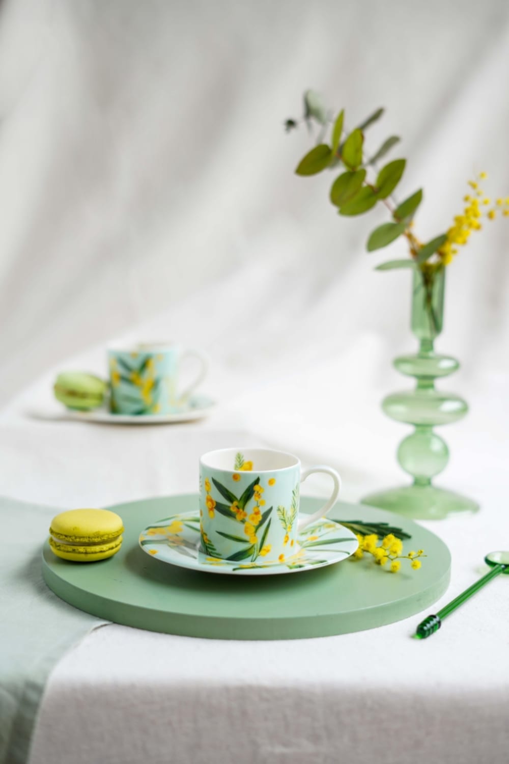 Fern&Co-Fleur De Mimosa Collection Eau De Nil Türk Kahvesi Fincanı-Bardak-2-Milagron.com