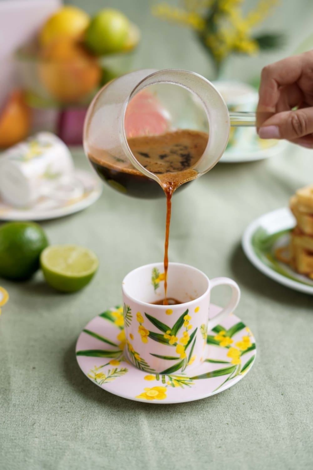 Fern&Co-Fleur De Mimosa Collection Rose Poudre Türk Kahvesi Fincanı-Bardak-2-Milagron.com