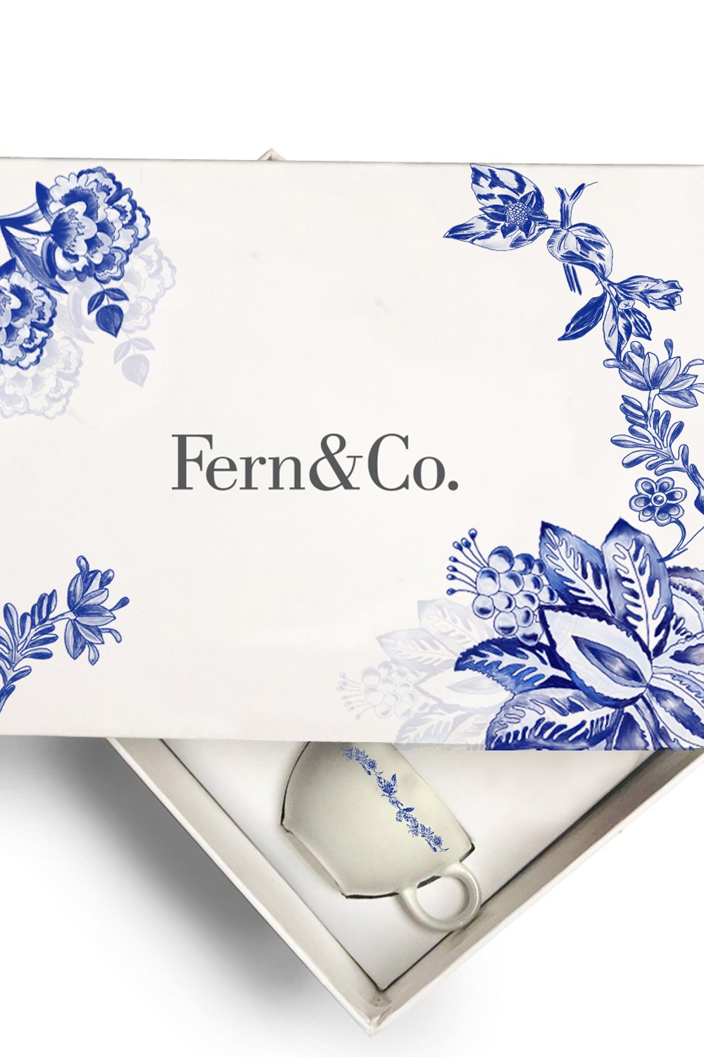 Fern&Co-Georgian Garden Collection 2’li Türk Kahvesi Seti / Hediye Kutulu-Bardak-2-Milagron.com