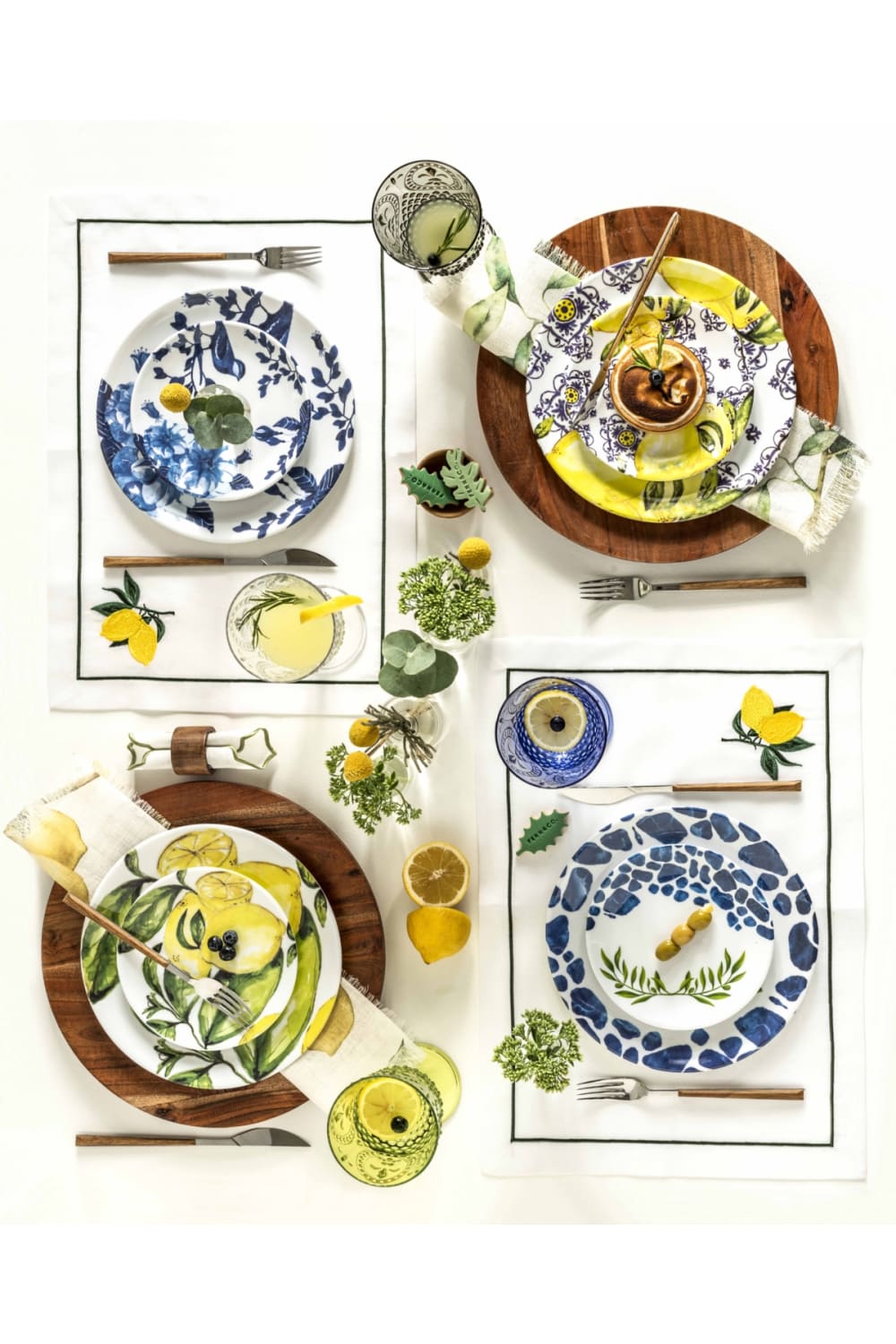 Fern&Co-Santorini Cruise Collection 4'lü Büyük Tabak-Tabak & Kase-2-Milagron.com