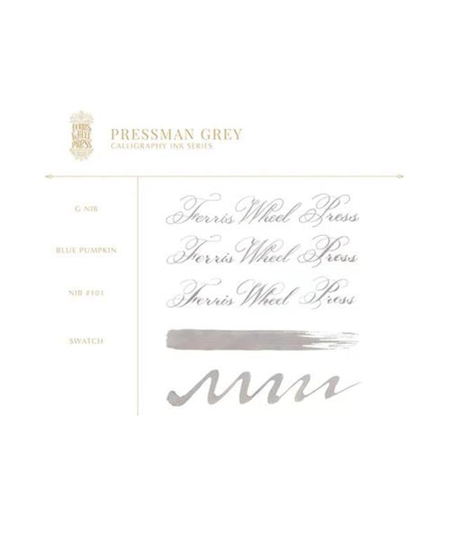 Ferris Wheel Press-Pressman Grey Kaligrafi Şişe Mürekkep 28 Ml-Şişe Mürekkep-3-Milagron.com