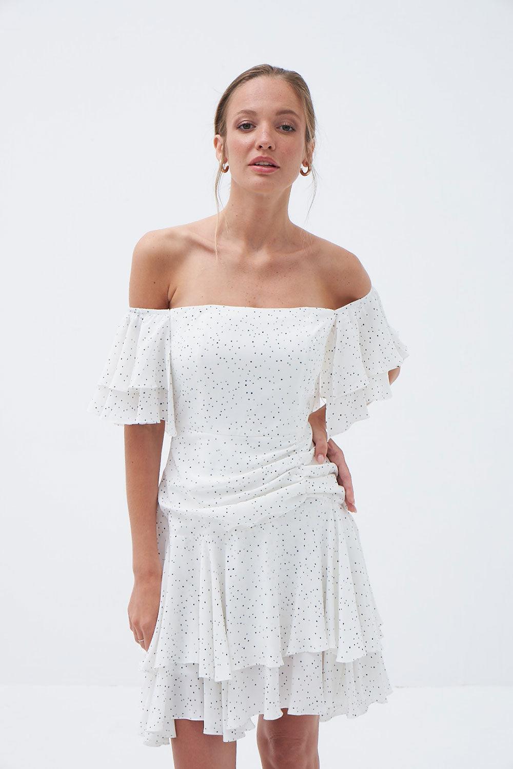 Fickle Hearts-Bella Düşük Omuzlu Mini Elbise-Elbise-2-Milagron.com