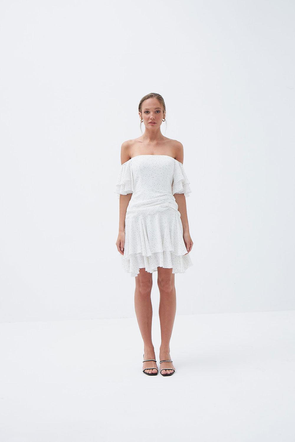 Fickle Hearts-Bella Düşük Omuzlu Mini Elbise-Elbise-4-Milagron.com