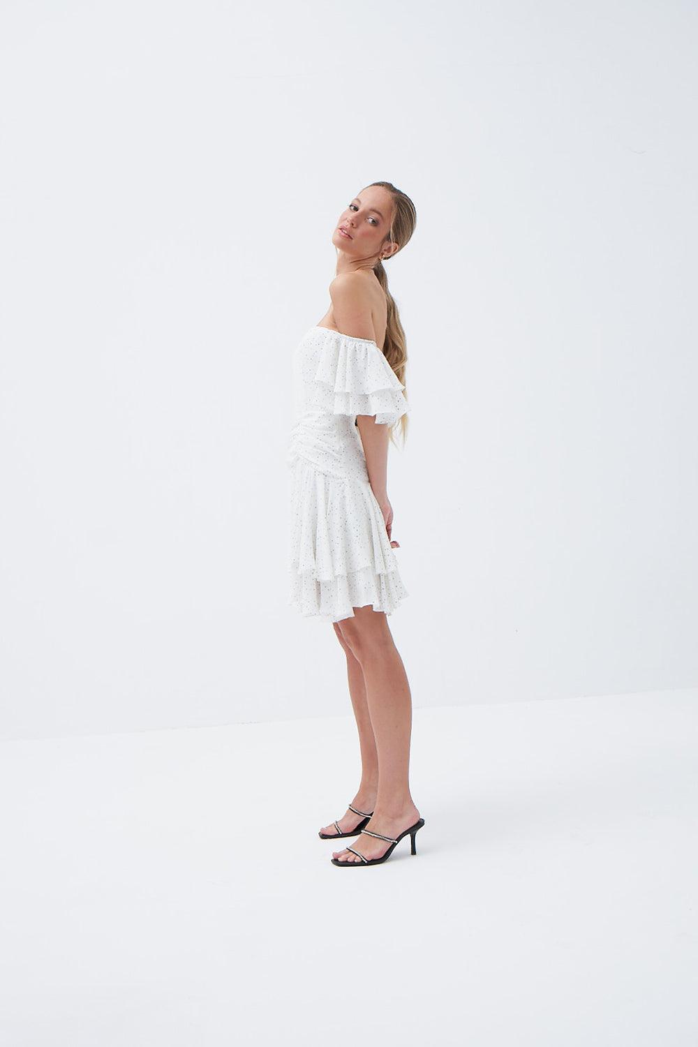 Fickle Hearts-Bella Düşük Omuzlu Mini Elbise-Elbise-5-Milagron.com