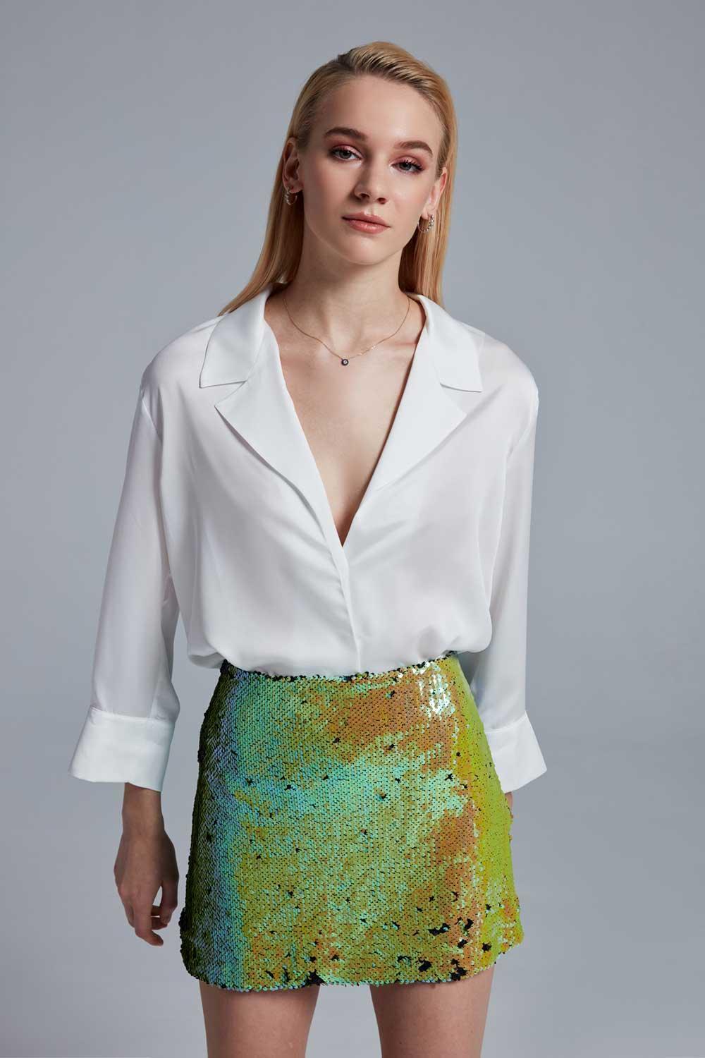 Fickle Hearts-Grace İpek Saten Bluz-Gömlek-4-Milagron.com