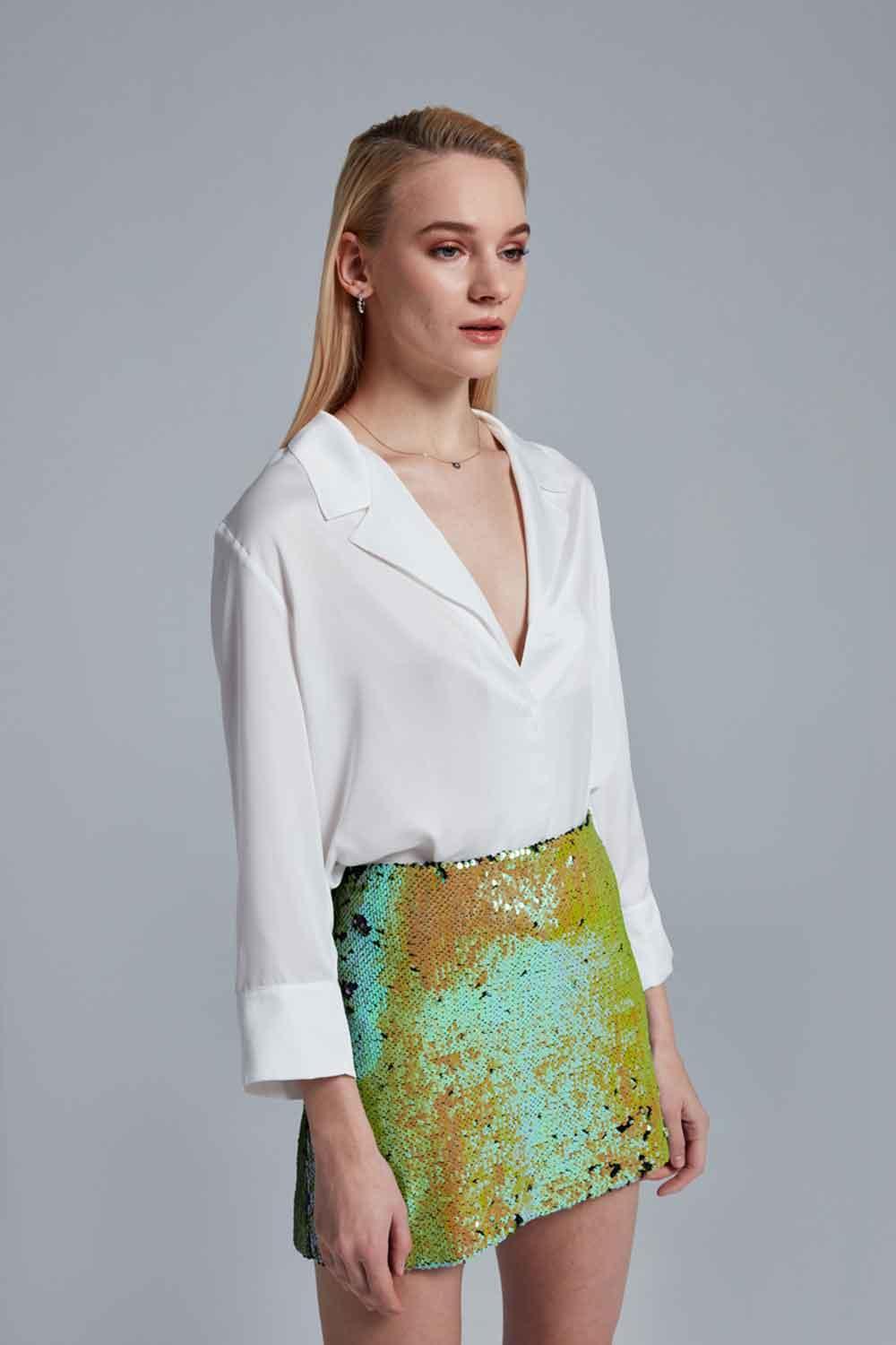 Fickle Hearts-Grace İpek Saten Bluz-Gömlek-5-Milagron.com