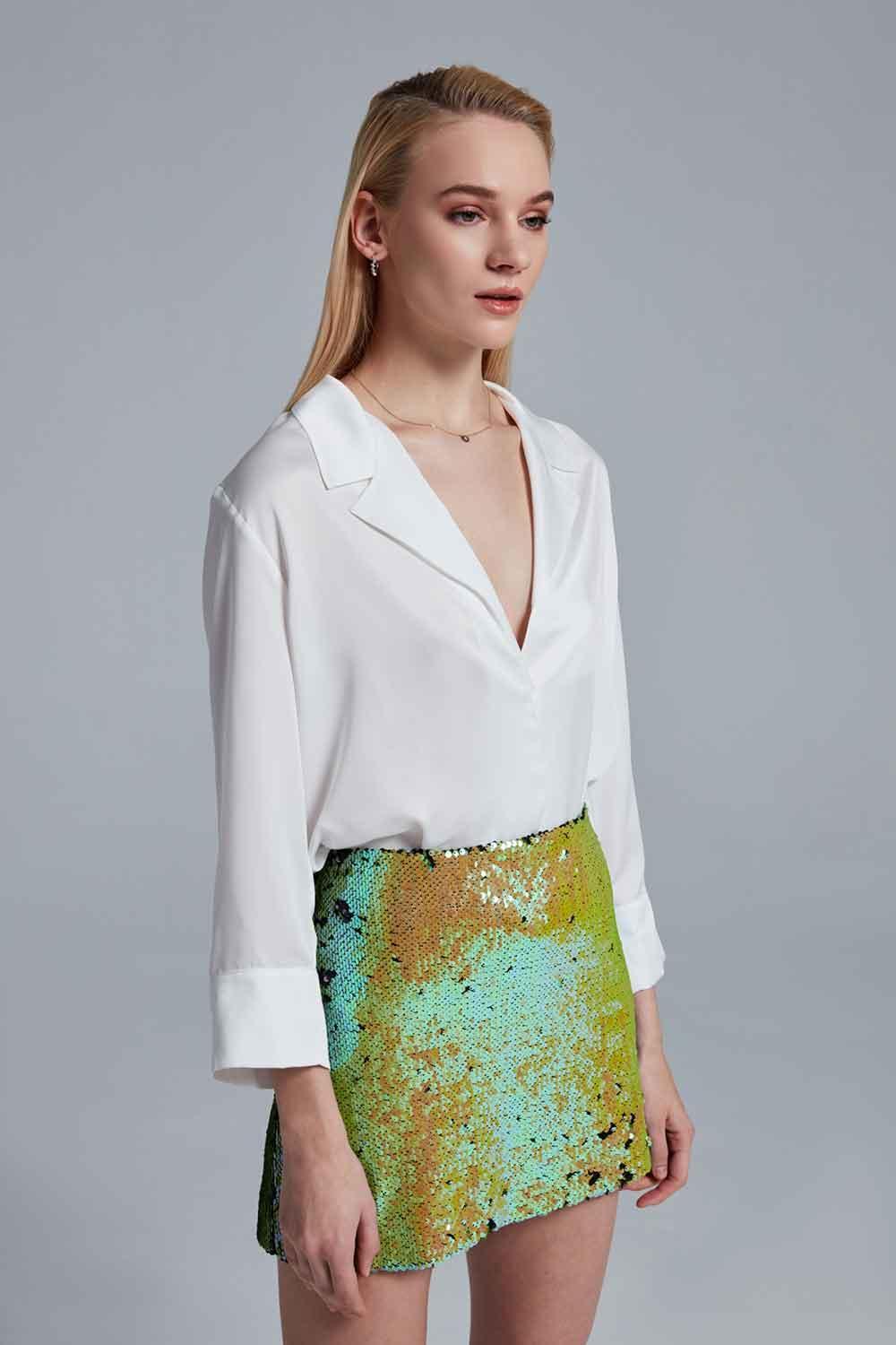 Fickle Hearts-Grace İpek Saten Bluz-Gömlek-6-Milagron.com