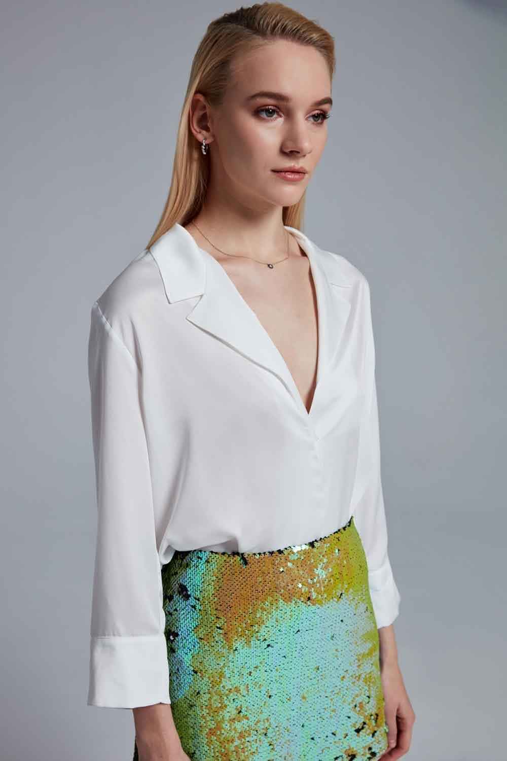 Fickle Hearts-Grace İpek Saten Bluz-Gömlek-8-Milagron.com