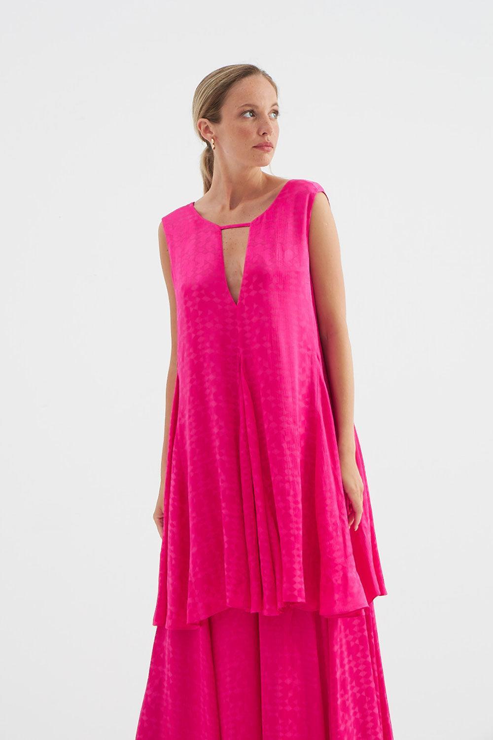 Fickle Hearts-Holly Uzun Fuşya Elbise-Elbise-7-Milagron.com